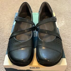Earth Blue Kara Galilei Leather Mary Jane Flats 10